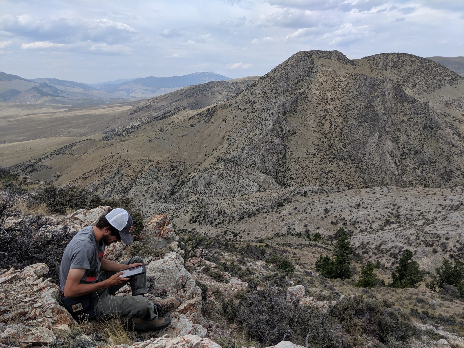 Dom D'amato mapping in the Highland Mountains of Montana