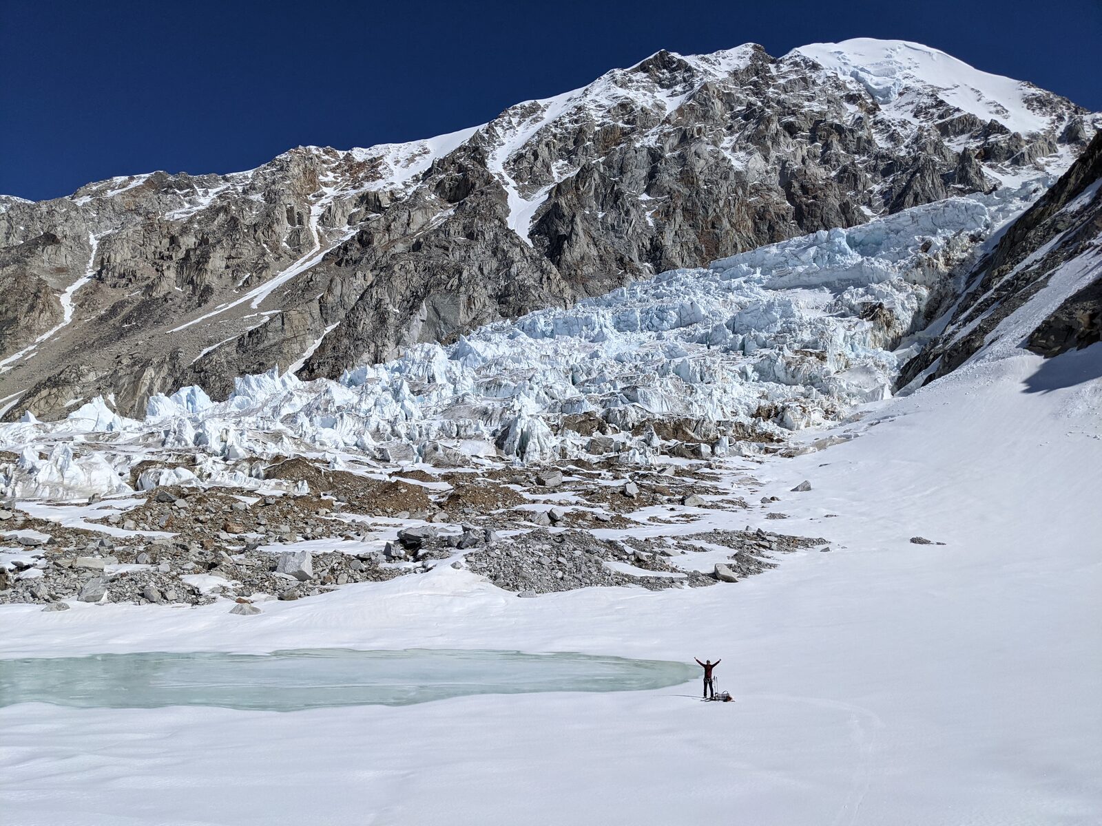 Meltwater pond on the Foraker glacier