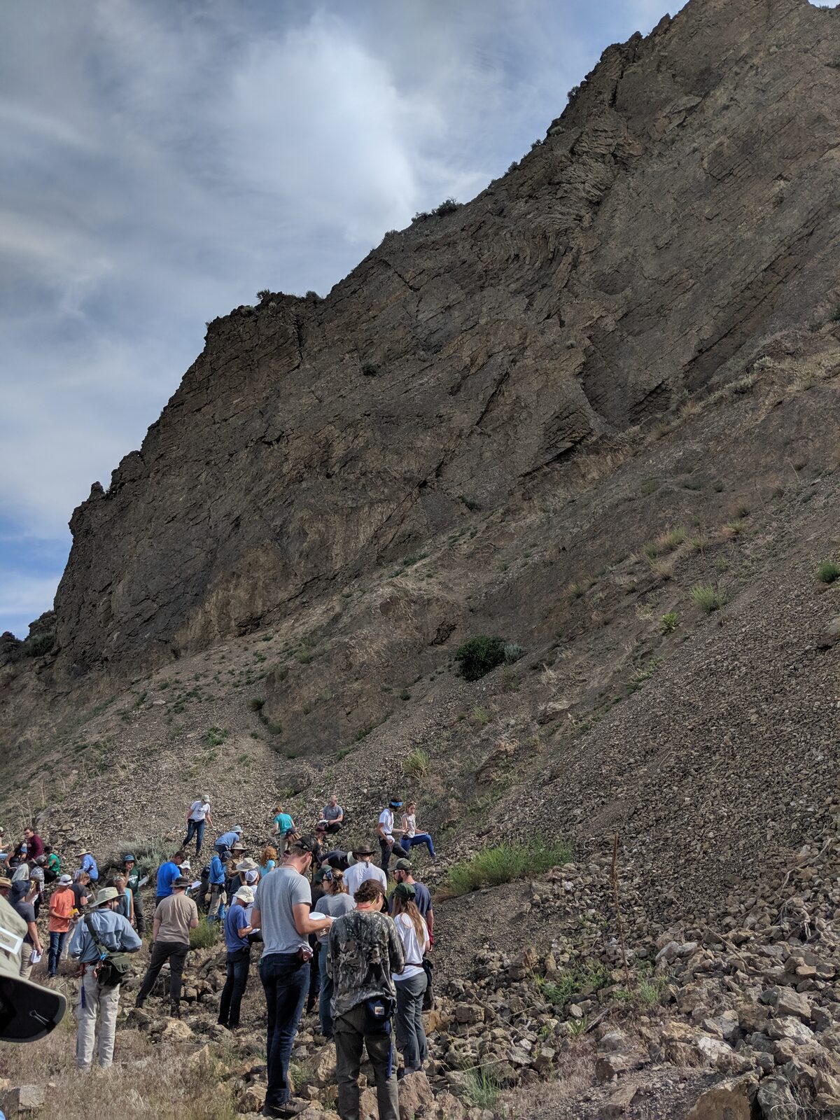Field camp students studying folded rocks in the Tobacco Root Mountains