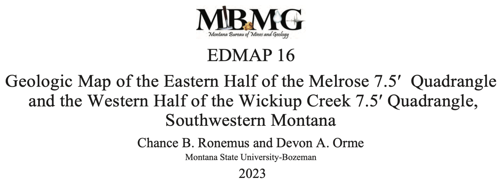 Preview of the geologic map of the Melrose and Wickiup Creek quadrangles, southwestern Montana