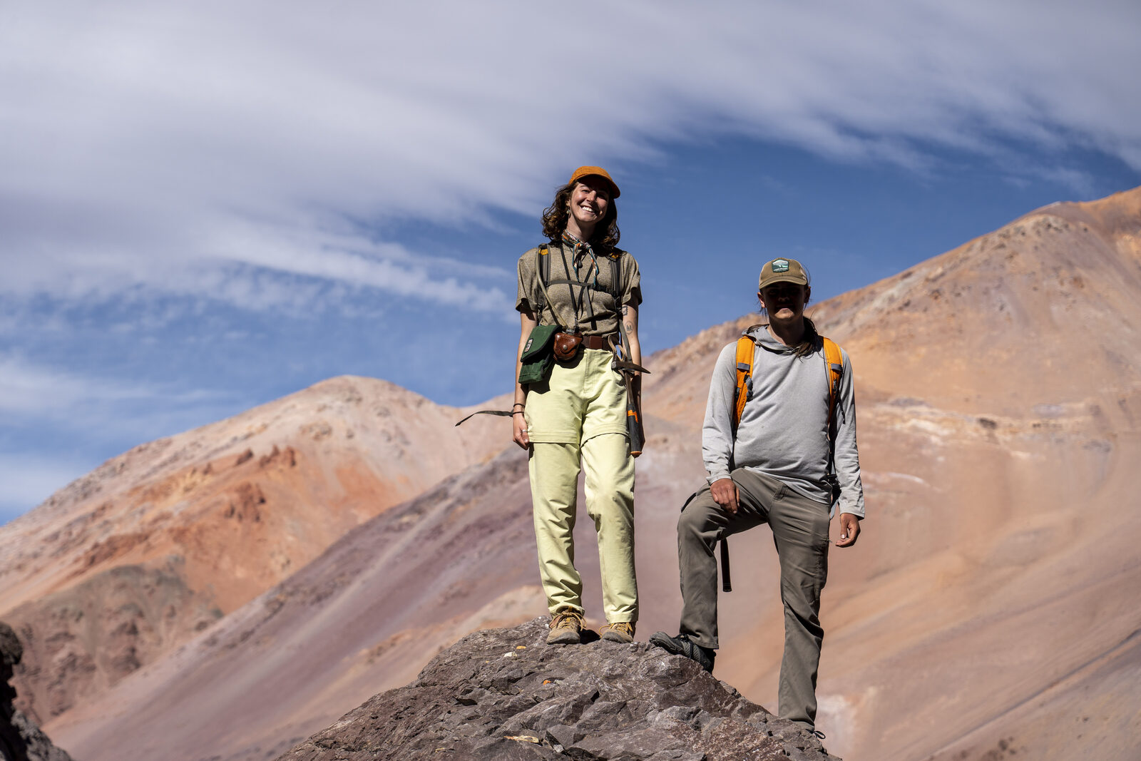 Tiana and Parker hiking in the High Andes