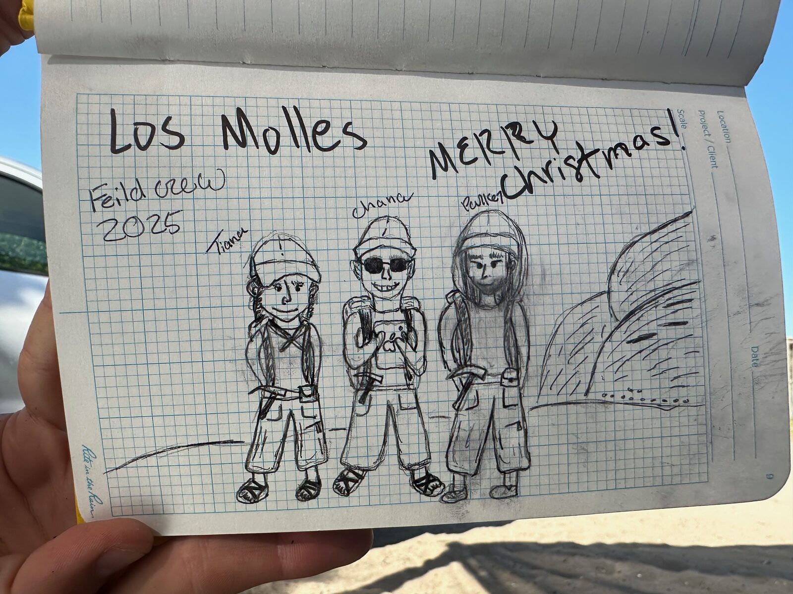 Christmas celebration at the los Molles field camp